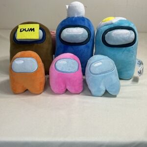6 Among Us Plush 6" & 3" NWOT Crew Member Imposter Stuffed Animal Toy Toikido